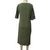 Casual Cotton Linen Midi Sundress with Ruffle Sleeves and Button Details