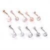 5pcs/set Stainless Steel Navel Belly Button Rings Women Fashion Belly Button Ring Piercing Body Piercing Jewelry