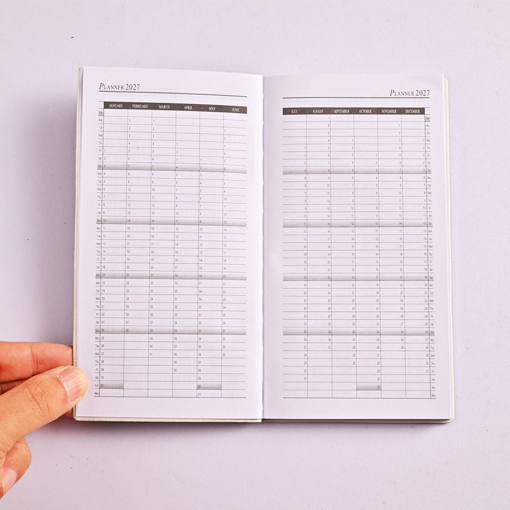 English 2027 Agenda Book A6 Diary Weekly Planner Portable To Do List English Notepad Students