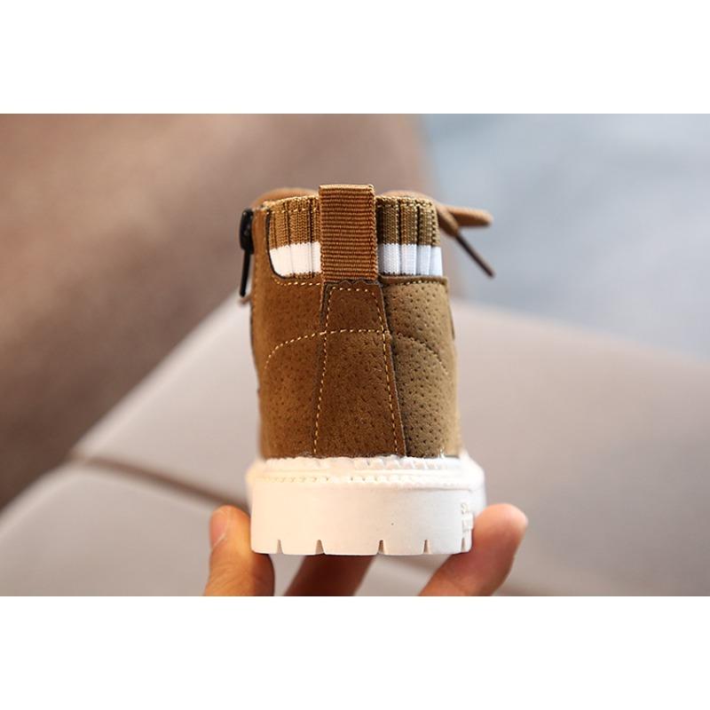 Children's Winter Cotton Shoes Boys Warm-Lined Martin Boots Girls Retro Ankle Boots Soft Sole Snow Boots