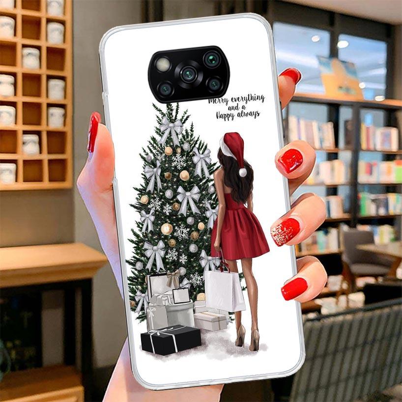 Christmas Girls Tree Gift Cover Phone Case For Xiaomi Poco F7 Ultra X7 X6 X5 Pro M7 Redmi 15C 15 13C 13 12C 12 10C 10 9A 9C 9T 9