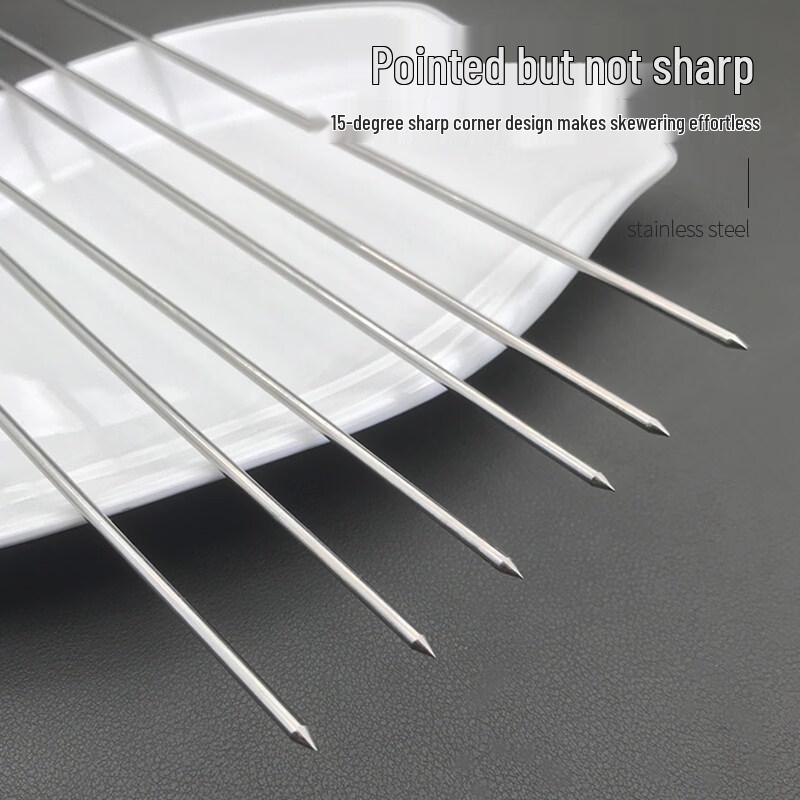 Danle Stainless Steel U-Shaped Barbecue Forks with Wooden Handles