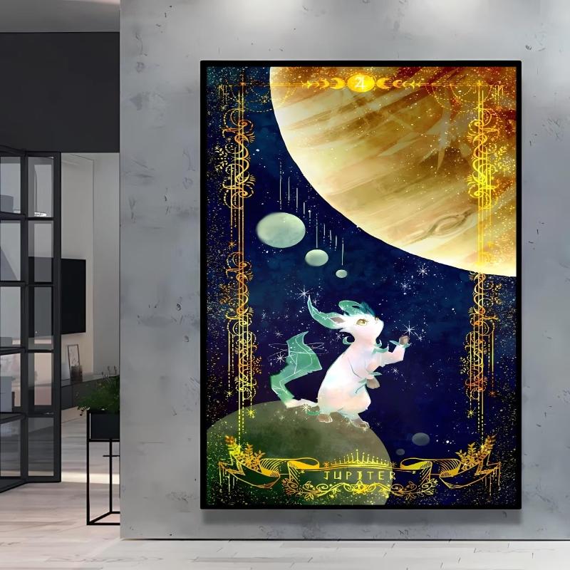 High Quality Canvas Pokemon Flareon Anime Poster Unique Design Cartoon Picture HD Printing Modern Home Living Room Wall Decor