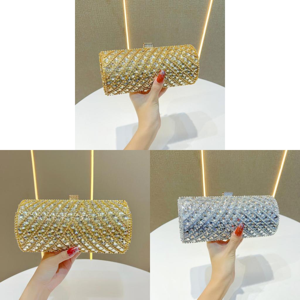 Elegant Evening Clutch Bag For Women With Sparkling Rhinestone Detailing For Formal Events