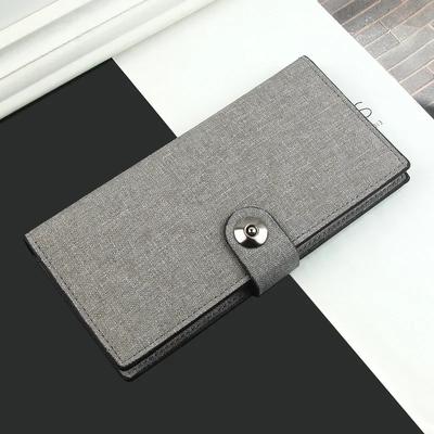 Billetera de Lona Billetera Larga para Hombre Multitarjeta Simple Ultradelgada Monedero Tarjetero Embrague Clip para Fotos Billetera Bifold