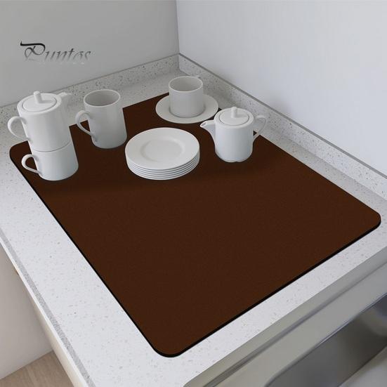 AMOMYDOG Tappetino Scolapiatti, Super Assorbente Tappetini Lavello Cucina, Scolapiatti Da Lavello Asciugatura Rapida, Sgocciolatoio Per Lavello Antiscivolo Per Bancone Cucina (Grigio, 30 X 40cm