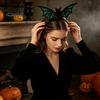 Glitter Felt Hair Accessories Halloween Bat Headband, Hairband Devil Outfit for Costume, Festival Masquerade Party Prop Cute Decor