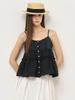 General Idea Shirred Button Sleeveless Blouse [Black] / Wbe2L03527