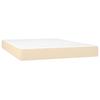 Box Spring Bed with Mattress Cream 140x190 cm Fabric