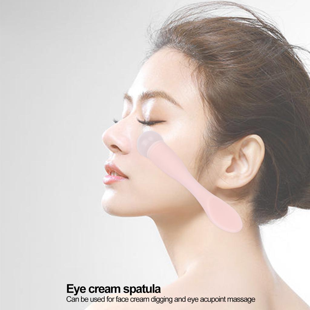 Jadestone Eye Massage Wand Stick Professional Silicone Face Eye Cream Applicator Spatula for Skin Care