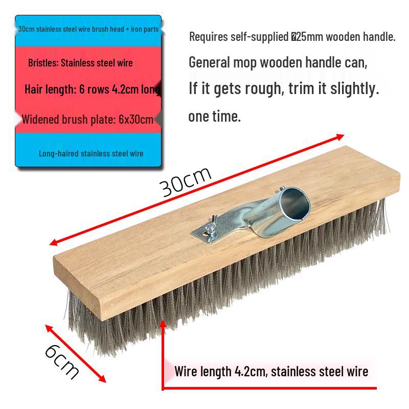 Stainless Steel Long-Handled Moss Removal Floor Brush