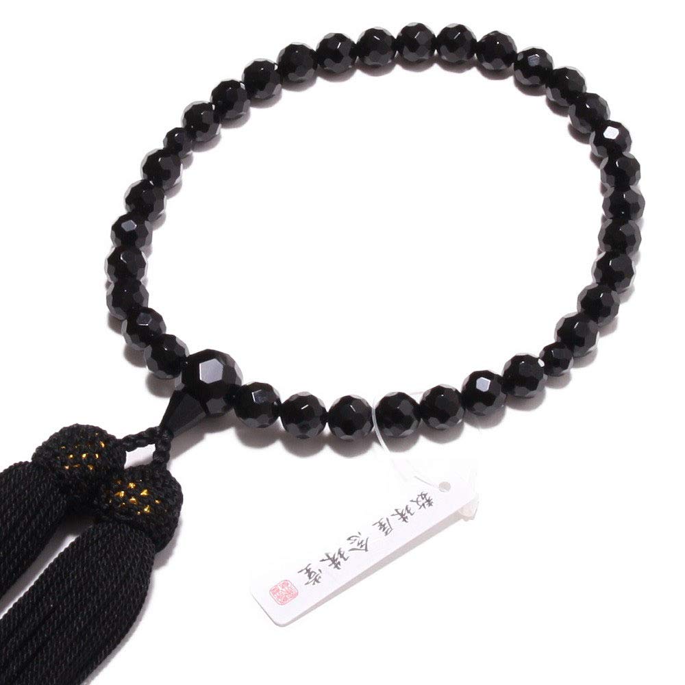 Nenjudo in Japan Prayer Luxury Natural Stone Black Onyx Cut Handmade Prayer Beads Pure Silk Tassel Domestic Prayer Beads that Can Be Used by All Sects