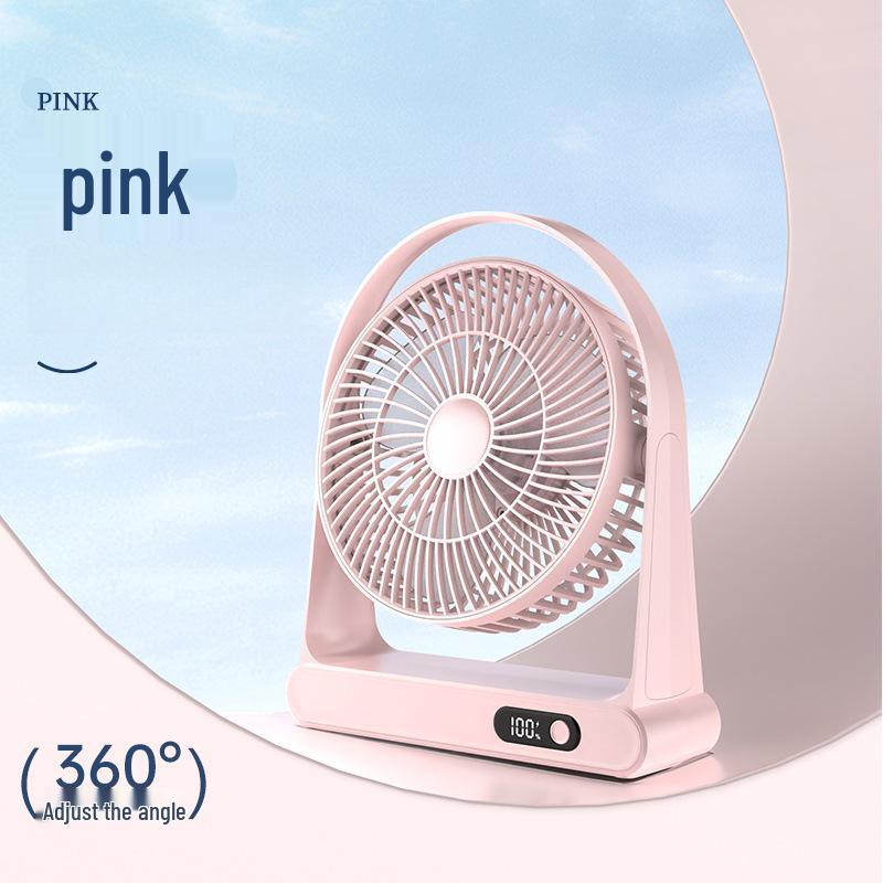 Portable Rechargeable Mini Fan with Digital Display for Home, Office, Dorms, and Students