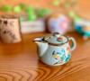 Hyakukaen Kutani Teapot, Large, Camellia and Bird Design, Ceramic, Insulated, 350ml, Single Item
