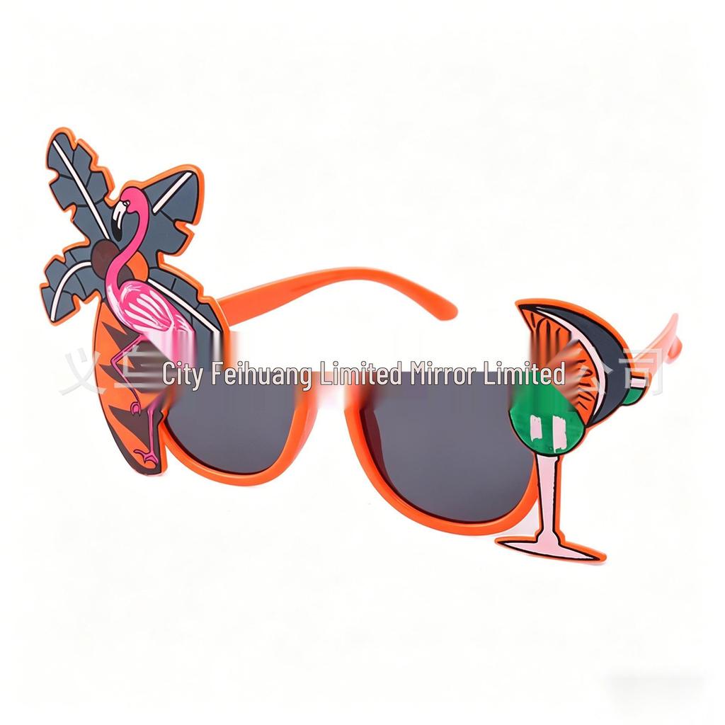 Hawaiian Beach Party Glasses: Coconut Tree, Flamingo, Parrot, Ice Cream, Flower & Wine Glass Fun