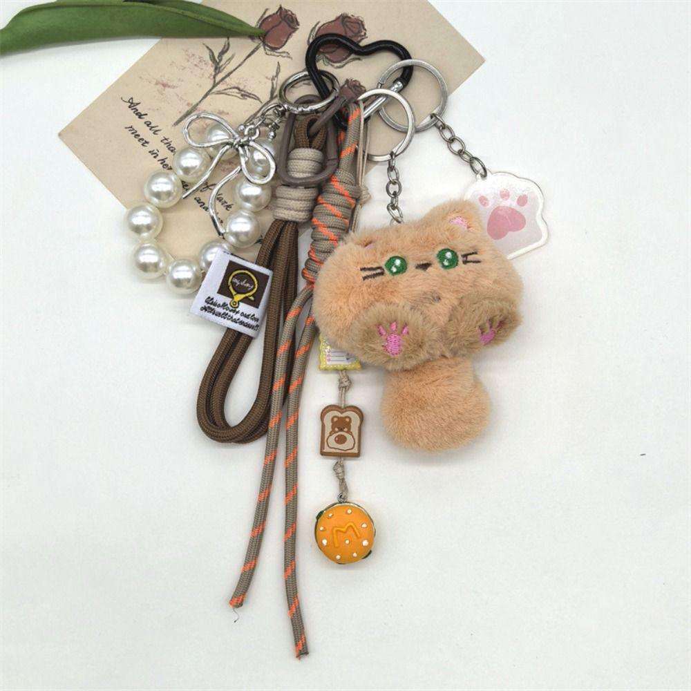 Ornaments Cat Plush Keychain Bag Hanging Cat Mobile Phone Chain Holiday Gift