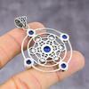 Natural Lapis Lazuli Gemstone Handmade 925 Sterling Silver Pendant 2.17" f5D54