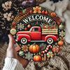 Metal Tin Sign Farmhouse Door Decor Interchangeable Holiday Truck Design for Halloween Christmas Valentines Easter Thanksgiving