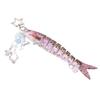 Lifelike Fish Keychain 5.3 Inch Alloy ABS 3D Eye Creative Fishing Bait Keychain for Bag Purse Fishing Gifts Pink