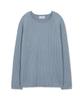 WEST GRAND BOULEVARD French Oversized Raglan Ribbed Cotton Knit Baby Blue