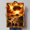 Futuristic Military Battle Scene Explosion Tinplate Poster Customized Wall Art Vintage Retro Metal Signs for Decoration Bedroom