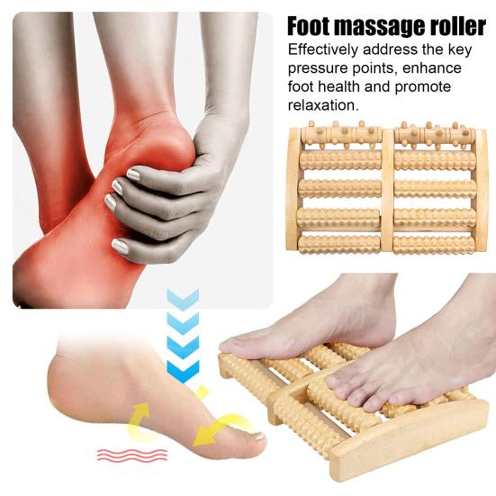 Wooden Foot Massage Roller for Plantar Fasciitis Relief Enhance Circulation Foot Roller Massager Dual Function Massage Device Gift for Men Women