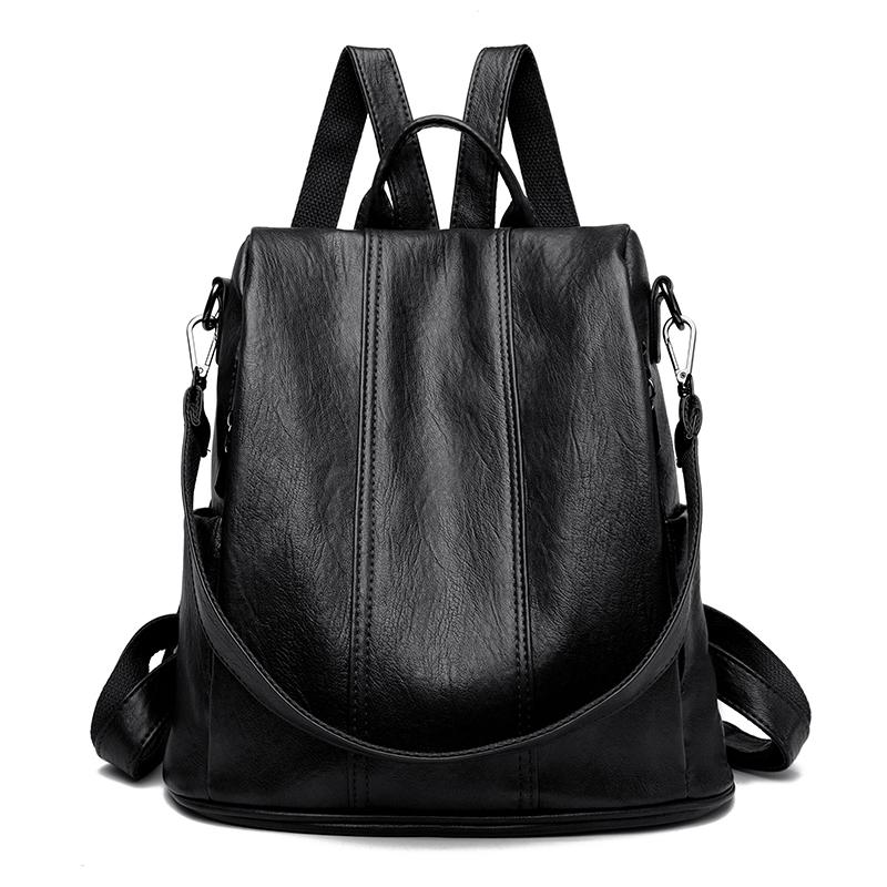 

NEW Anti Theft Backpack Purses High Quality Soft Leather Female Vintage Bag School Bags Travel Bagpack Ladies Bookbag Rucksack 30cm 31cm 16cm