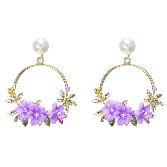 1 para wisiorek kolczyki sztuczna perła element ubioru Colorfast dziewczyna kwiat wisiorek kolczyki dla dziewczyn