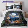 Cartoon Pattern Bedding Quilt Set Quilt Cover Pillowcase Home Decoration Birthday Gift (1 * duvet cover + 2 * pillowcase, without core)