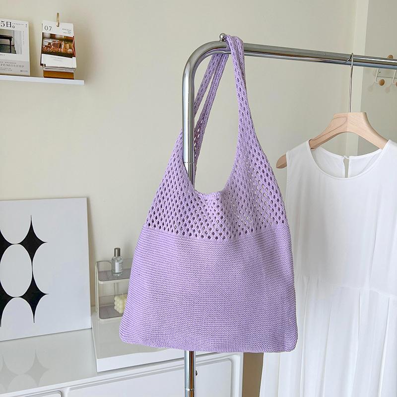Sacs à main tricotés de créateur Totes grande capacité Femmes Pack Sac de plage d'été Grands sacs à main Sacs à bandoulière tissés creux décontractés