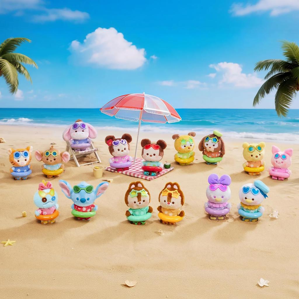 TOP TOY Disney Mickey Family [Summer Water Play] Plush Toy Series [1 Piece] Gacha Gacha Blind Box