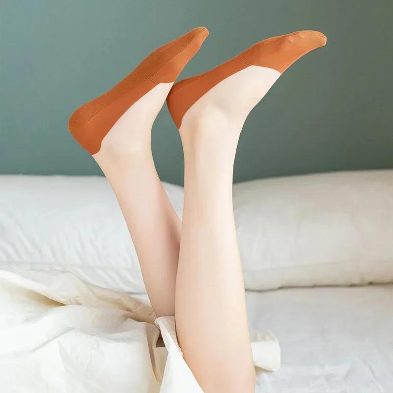 5 Pairs Women Socks High Quality Matching Casual Socks Summer Thin Cotton Bottom Non-slip Invisible Low Short Socks Breathable