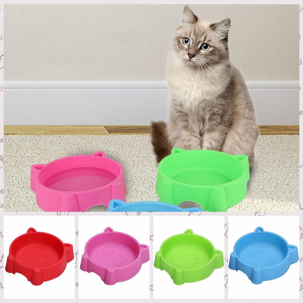 

Non-Slip Cat Water Bowls Plastic Dog Bowls Portable Cat Face Cat Bowl Puppy