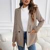 2026 New Spring Autumn Vintage Houndstooth Blazer Women's Office Casual Commute Outerwear