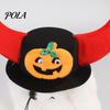 Pet Halloween Hat Bat Hat, Red Horn Pumpkin Cat Funny Applique Wings Felt for Cats Small And Medium Dogs Soft