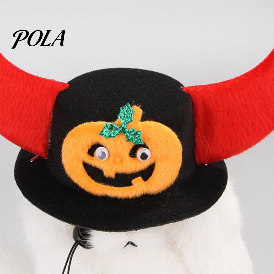 Pet Halloween Hat Bat Hat, Red Horn Pumpkin Cat Funny Applique Wings Felt for Cats Small And Medium Dogs Soft