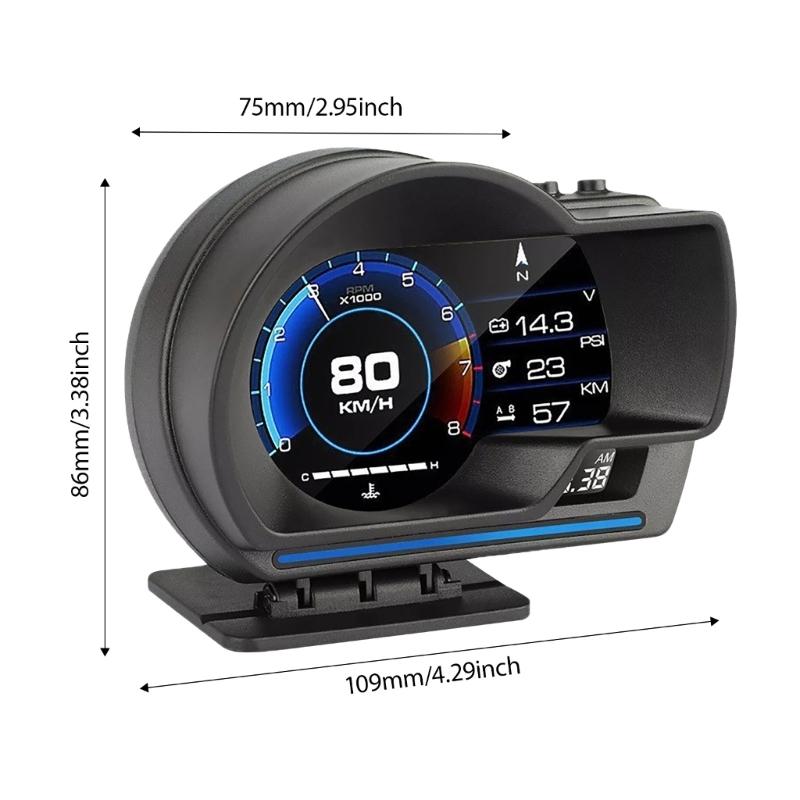 Car HUD Display With Alarm Functions Real Time Diagnostics OBD2 Scanner Head Up Display For Vehicle Monitoring