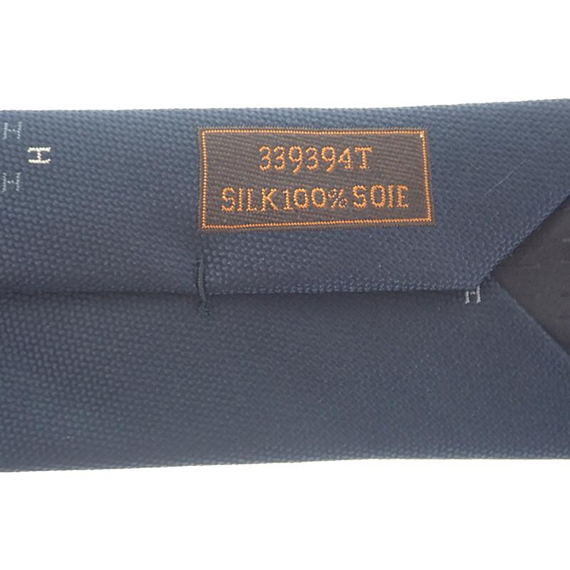 HERMES  H339394T-02  Tie Navy Silk Mens