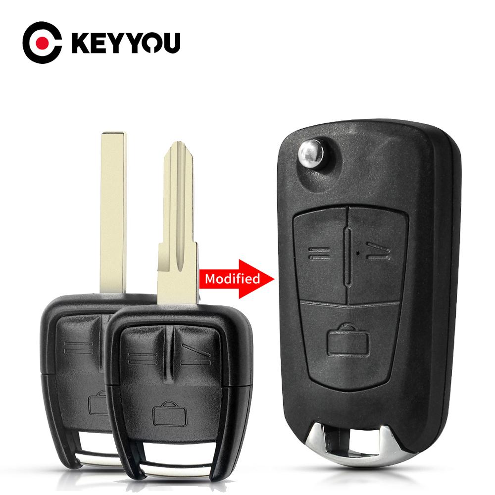 KEYYOU Remote Modified Flip Folding Car Key Shell For Opel VAUXHALL Vectra Astra Zafira 3 Buttons HU100 HU46 Blade Fob Case