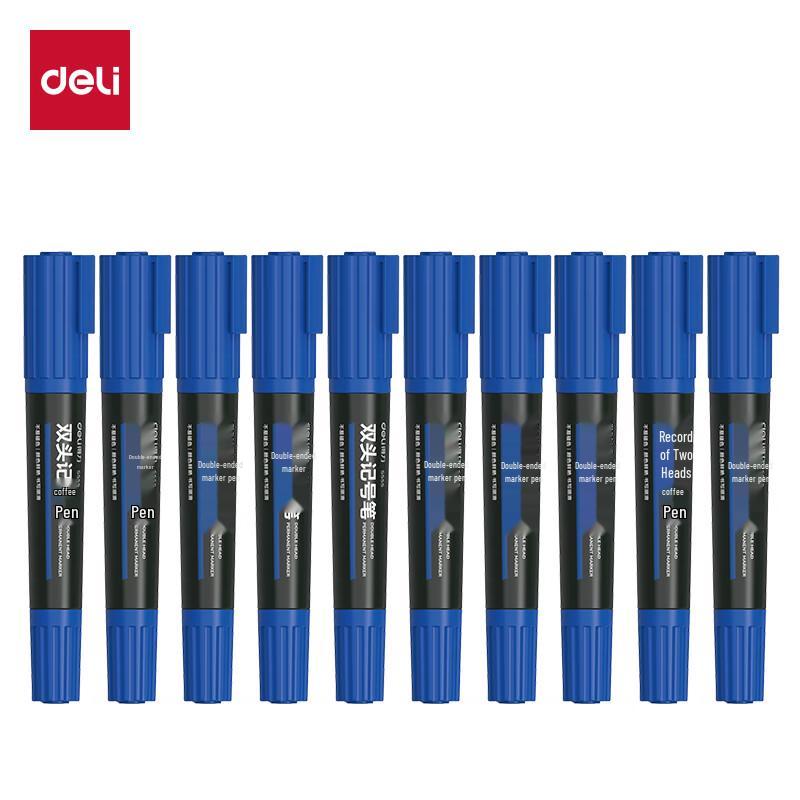 Deli Dual-Tip Marker Pen синий