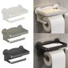 Punch Free Wall Mounted Tissue Holder withPhone Shelf Multifunctional Tissue Rack 3 Color for option for Restroom