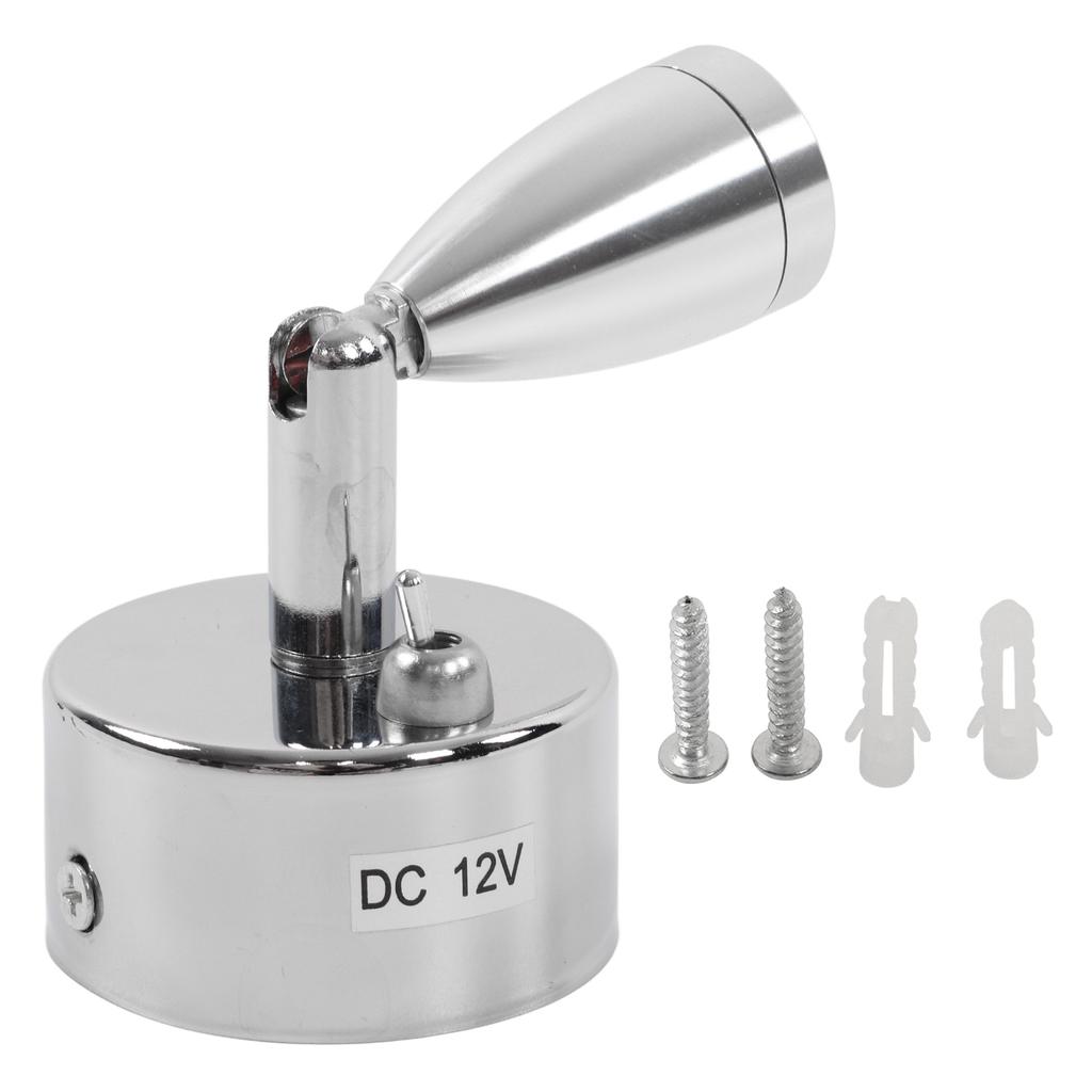12V 3W LED Small Spotlight Warm White Swivel Reading Lamp Interior Lighting for RV Yacht Camper Trai