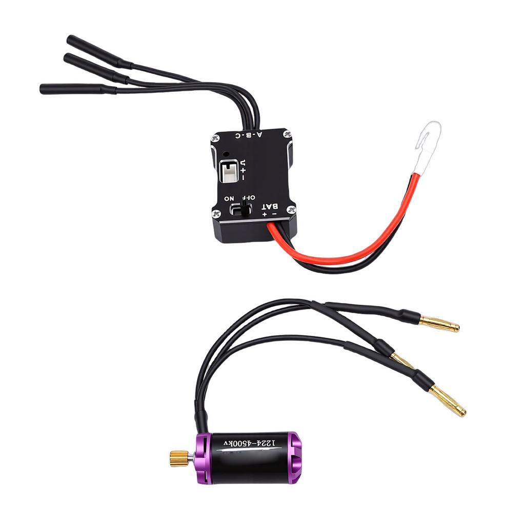 1224 4500KV Brushless Motor 25A ESC Fit for SCX24 1 24 Model Cars RC Brushless Motor ESC Combo