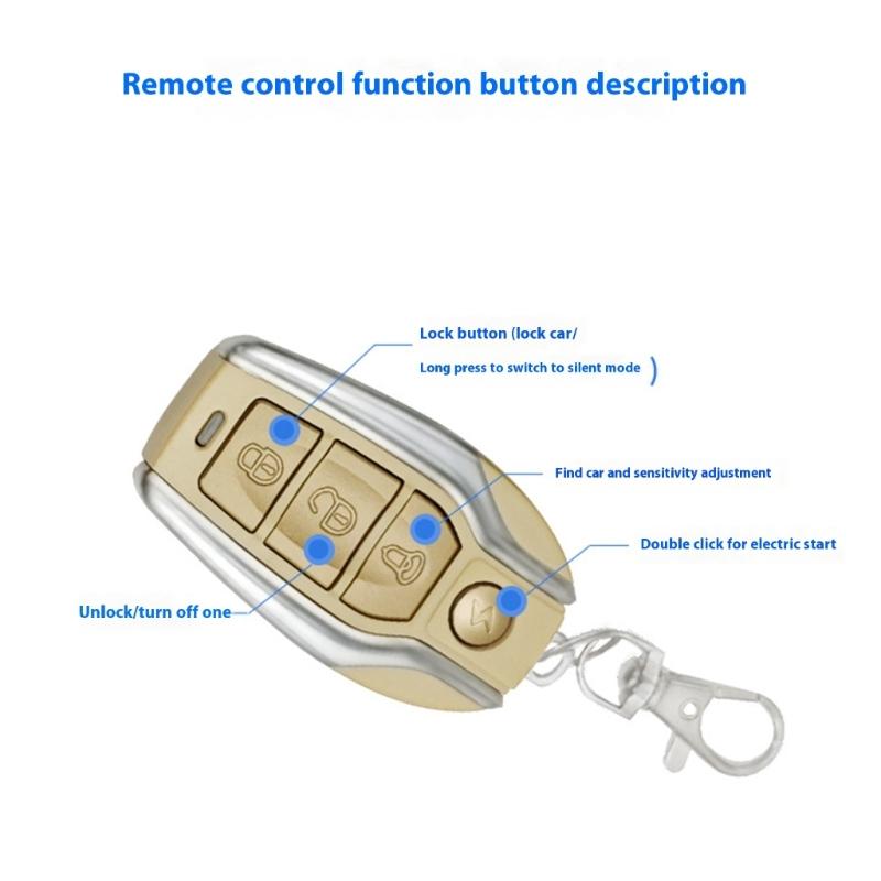 Motorcycle  Automatic Bike Lock Alarm With Fast Alert Siren Auto Unlock Function ABS Waterproof Housing Easy Mounting