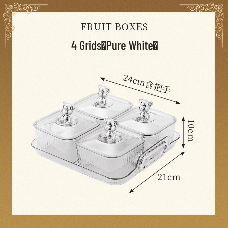 WA Jun Seventeen Lidded Snack Serving Tray 4 Compartments