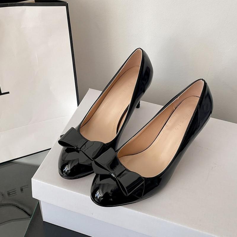 2026 Spring Butterfly-knot Thin High Heel Women Shoes Fashion Wedding Party Slip On Shoes Ladies Elegant Mary Jane Shoes