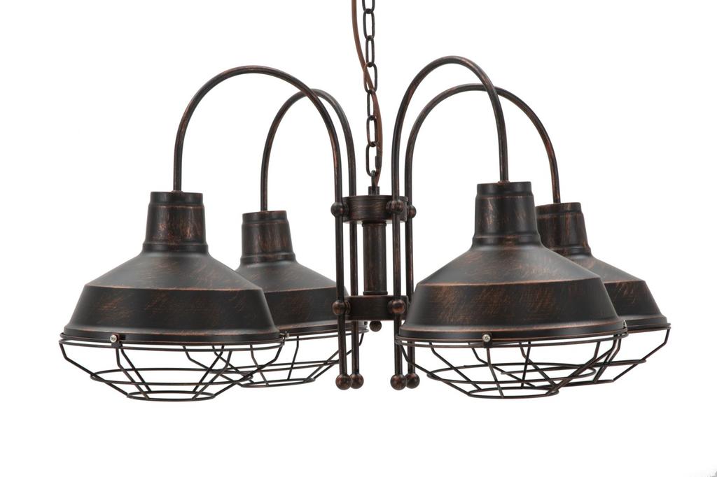 Ceiling Lamp Bronks 4 Lights Cm 80X80X40 (Chain Cm 80)