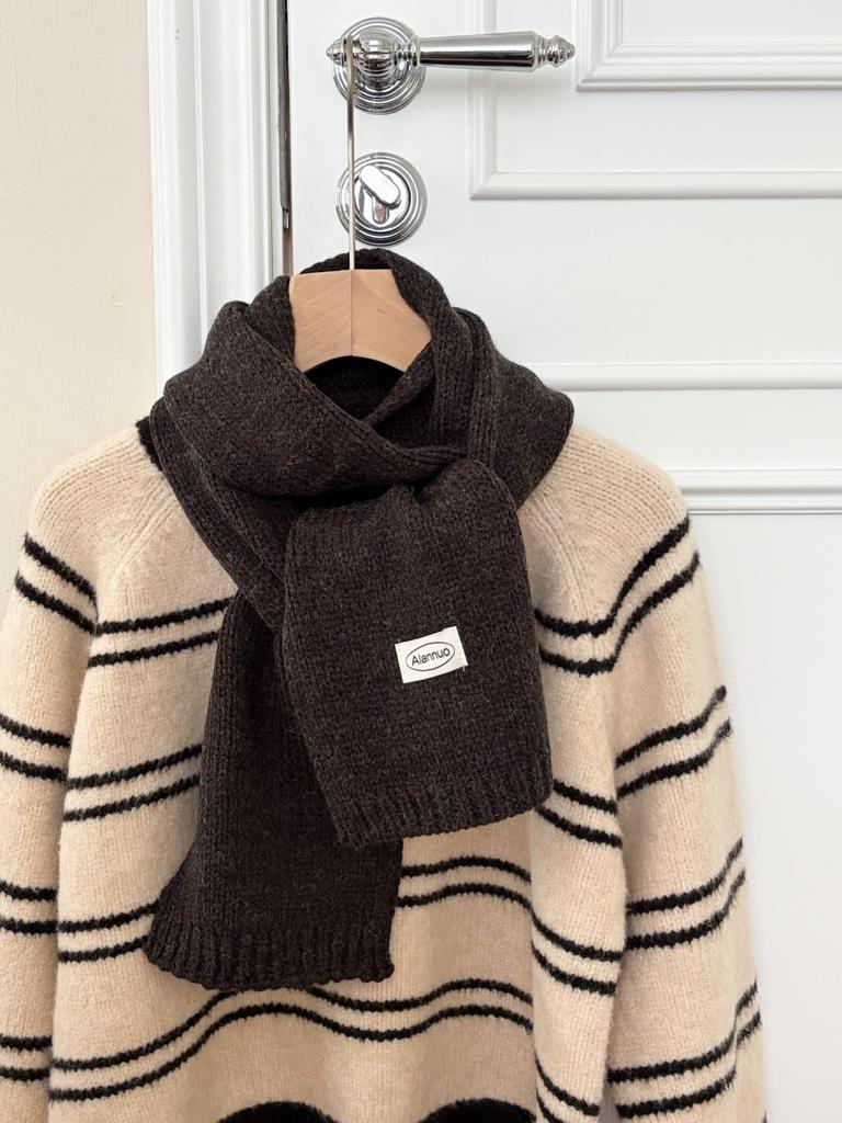 Solid color dopamine homemade scarf women's autumn and winter fashion versatile warm knitted scarf