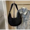 Canvas Bag Women's Large-capacity New Niche Feeling Summer Shoulder Messenger Bag Versatile Commuter Dumpling Bag