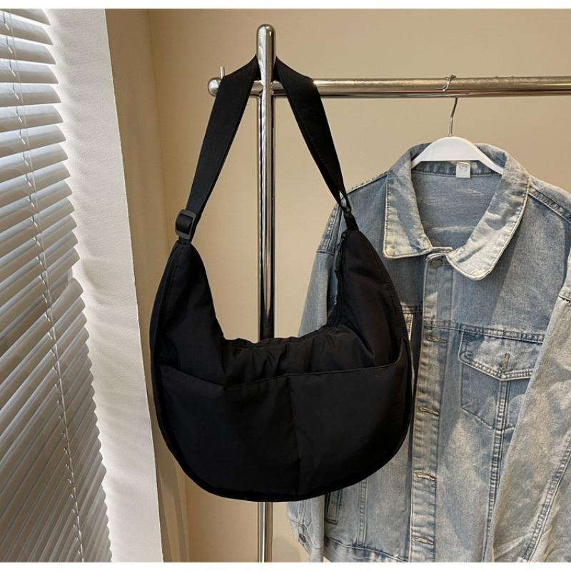 Canvas Bag Women's Large-capacity New Niche Feeling Summer Shoulder Messenger Bag Versatile Commuter Dumpling Bag